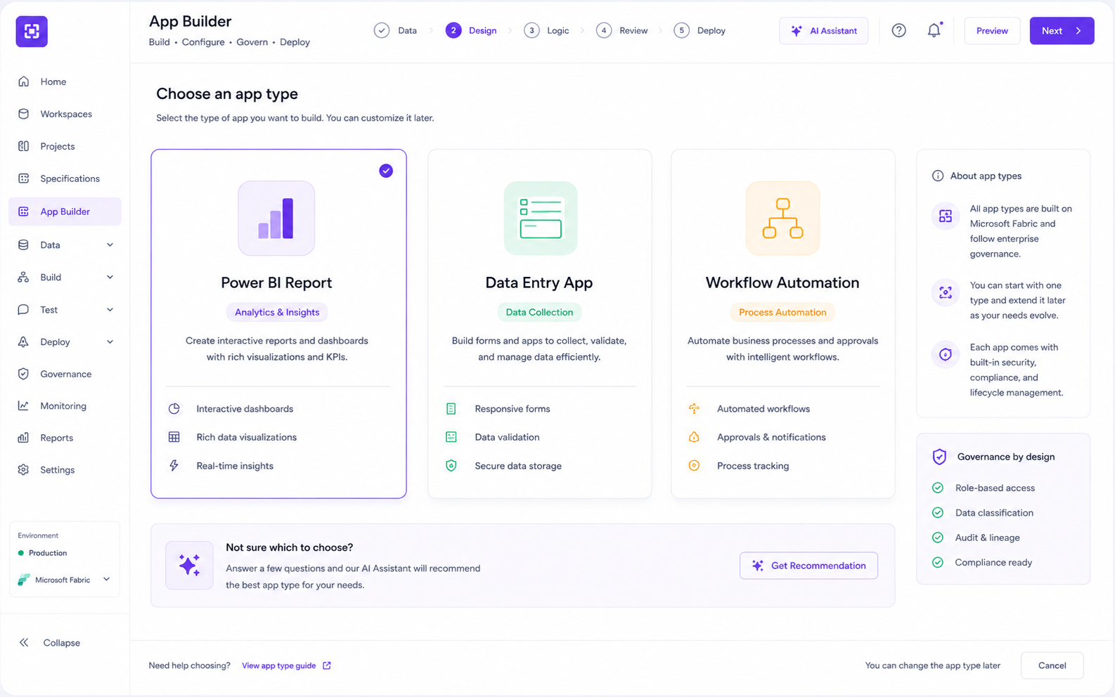 Fabric apps visual